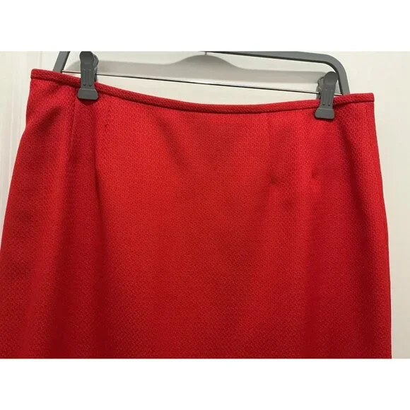 Suit Studio Skirt Set Size 12 Red Jacquard 4 Button Jacket NWT - Picture 7 of 16